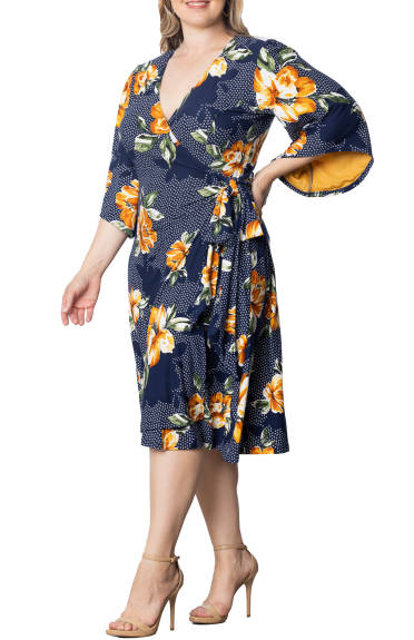 Kiyonna Gemini A-Line Wrap Dress (Plus Size)