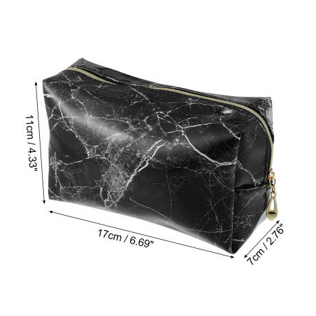 Unique Bargains- Travel Waterproof PU Leather Makeup Bag Case