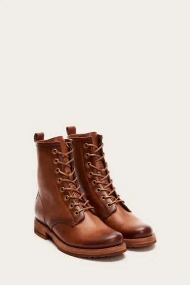 Frye Veronica Combat en bottines en marron moyen