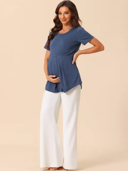 cheibear - Round Neck Casual Sleepwear Top