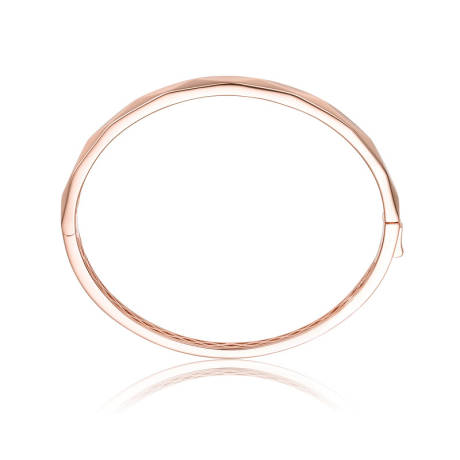 Genevive Sterling Silver 18k Rose Gold Plated Bangle Bracelet