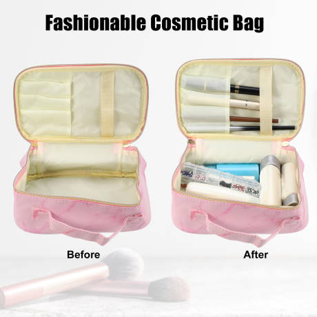 Unique Bargains- Travel Marble Make Up Bag Brush Organizer