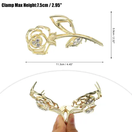 Unique Bargains - Flower Shaped Elegant Metal Hair Claws