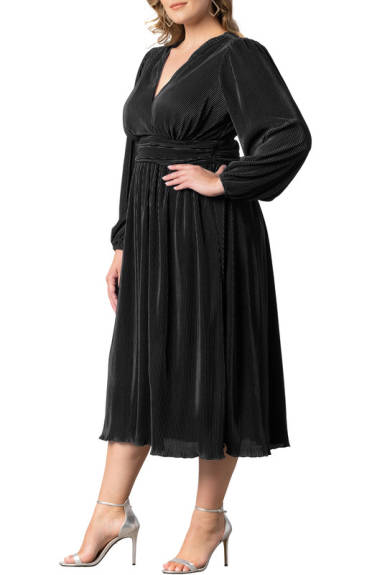 Kiyonna Sophie Pleated Cocktail Dress (Plus Size)