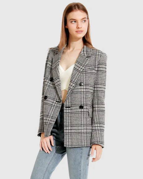 Belle & Bloom Piccadilly Wool Blend Plaid Blazer