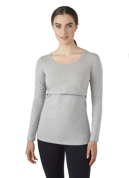 Charlotte Long Sleeves Round Neck Nursing Top - Modern Eternity Maternity