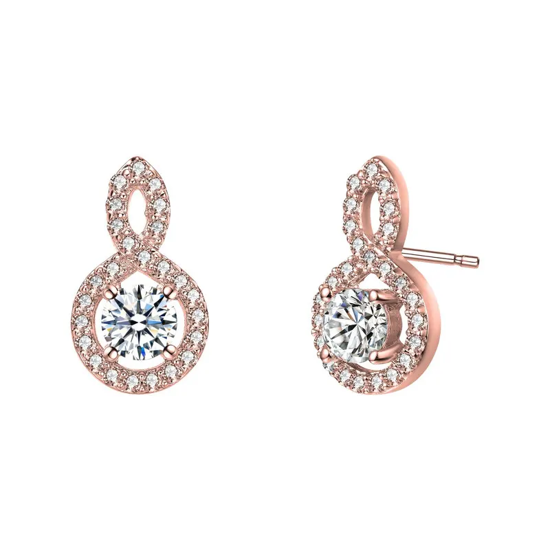 Rachel Glauber  Classic Drop Earrings with Clear Cubic Zirconia