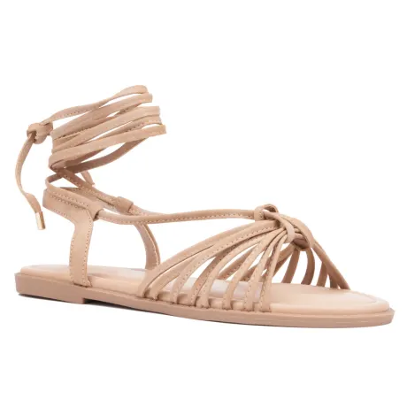 Fashion To Figure Women's Daria Strappy Flat Sandal - WIDE WIDTH