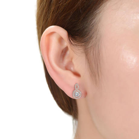 Rachel Glauber  Classic Drop Earrings with Clear Cubic Zirconia