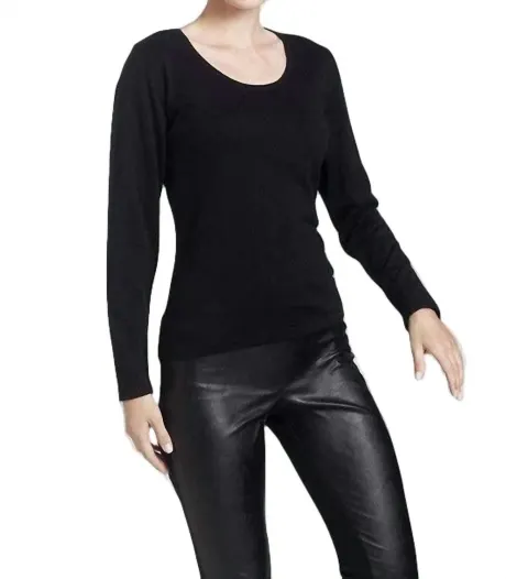 ANGEL - Long Sleeve Scoop-Neck Top