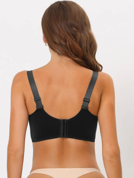 Allegra K- Soutien-gorge minimiseur rembourré en dentelle sans armatures pour femmes