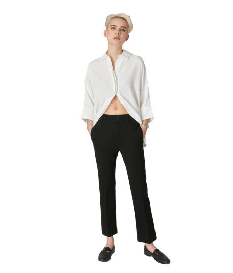 Lola Jeans Elliott-JBLK High Rise Straight Ponte Pant