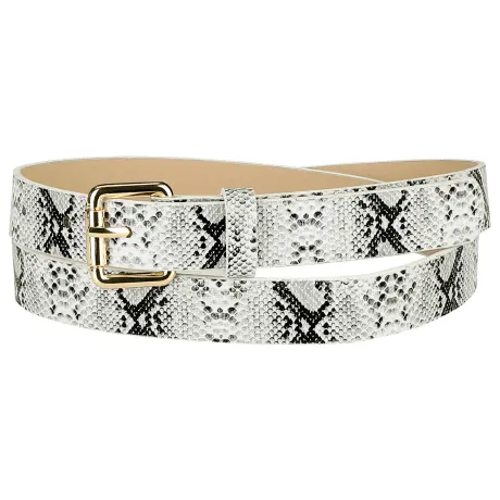 Allegra K- Skinny Pin Buckle Faux Leather Waist Belt