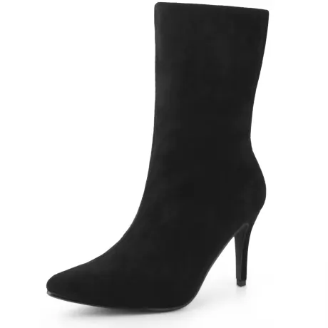 Allegra K - Pointed Toe Foldable Ankle Sock Boots