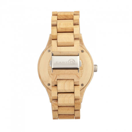 Earth Wood - Cherokee Bracelet Watch w/Magnified Date - Khaki/Tan