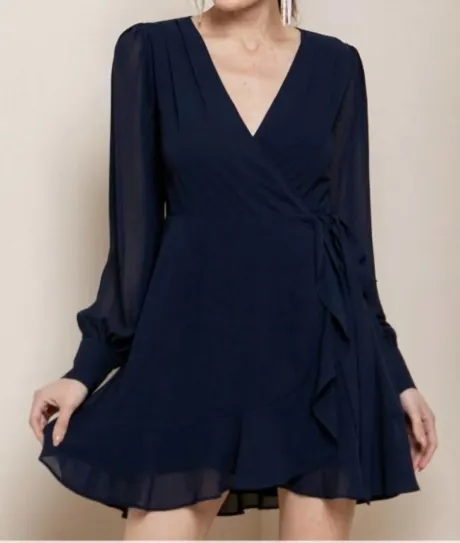 SOIEBLU - Long Sleeve Wrap Dress