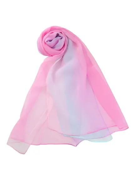 Allegra K- Chiffon Gradient Color Long Wrap Scarf