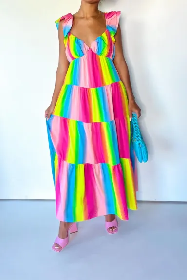 2.7 AUGUST APPAREL Ombre Maxi Dress