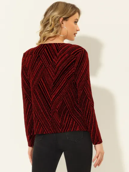 Allegra K- Open-Front Collarless Cardigan