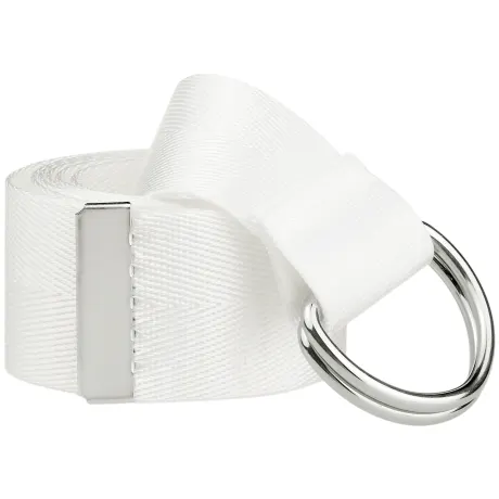 Allegra K- Double D-Ring Buckle Canvas Waist Belt