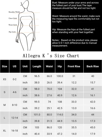 Allegra K- Mesh Panel Pant High Waist Sheer Elastic Baggy Cargo Pants