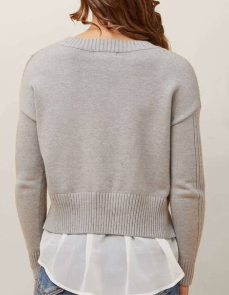 Annick - Ophelia Faux Layered Knit Sweater Shirt Effect