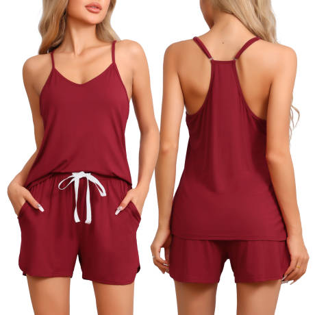 Cheibear - Sleeveless Racerback Modal Pajama Set