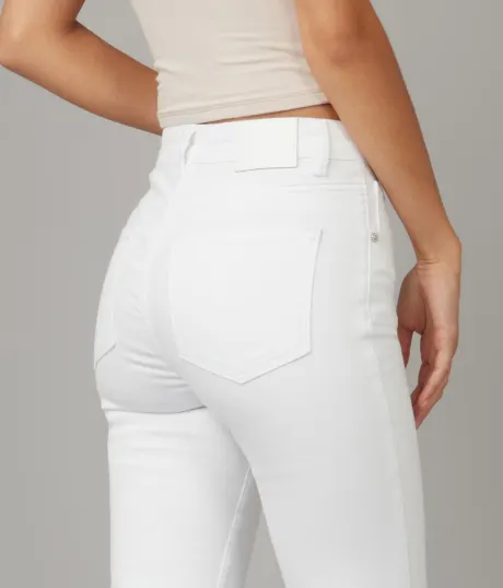 Lola Jeans DENVER-WHT Jean droit taille haute