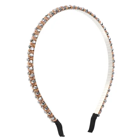 Unique Bargains- 2 Rows Rhinestone Hairband Headband