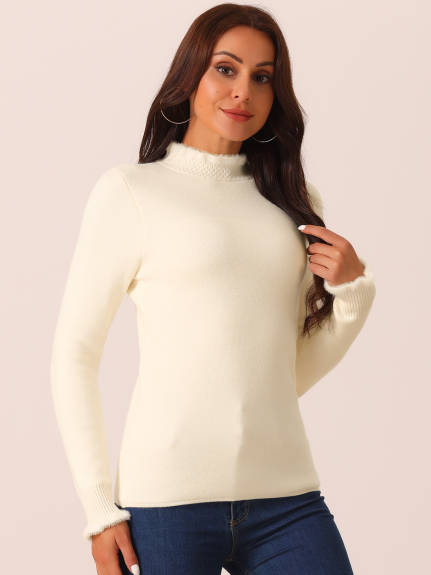 Allegra K - Slim Fit Mock Neck Sweater