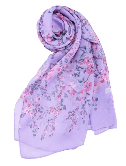 Allegra K- Floral Chiffon Long Scarf Wrap Shawl