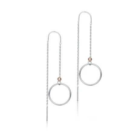 Genevive Sterling Silver Two-Tone Dangling Earrings