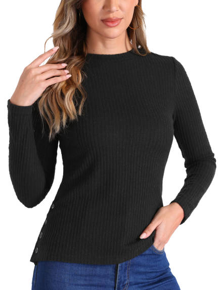 Allegra K - Basic Crewneck Knit Top Sweater