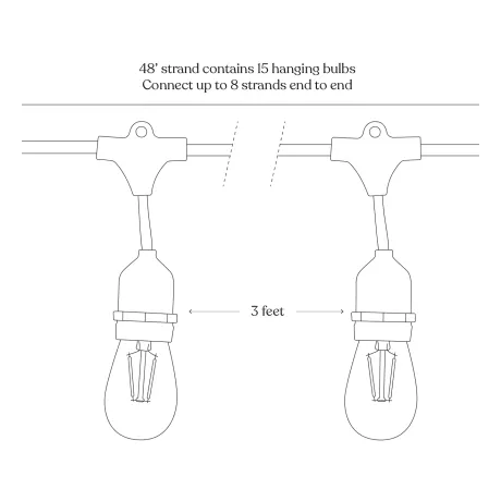 Ambience Pro Led Hanging Bulb String Lights - S14 Bulb, 2w, 48 Ft, 2700k