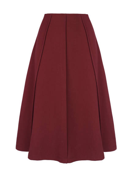 Allegra K- High Waist A-Line Pleated Skirt