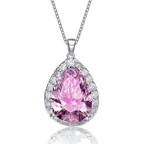 Rachel Glauber Pear-shaped Pendant with Colored Cubic Zirconia