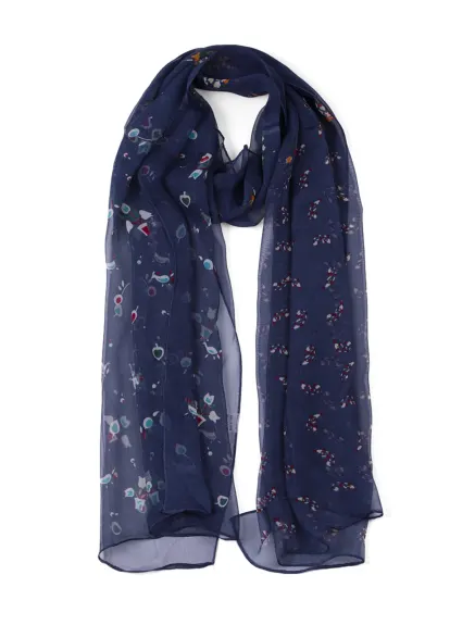 Allegra K- Floral Chiffon Long Scarf Wrap Shawl