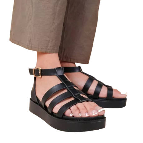 Where's That From - Womens/Ladies Dubai Platform Extra Wide Gladiator Sandals