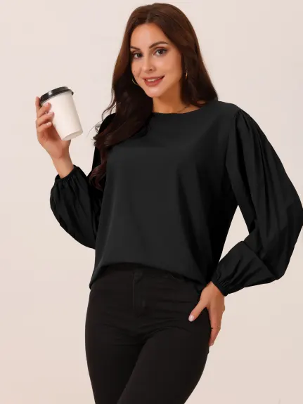 Allegra K - Blouse Élégante à Manches Longues Plissées