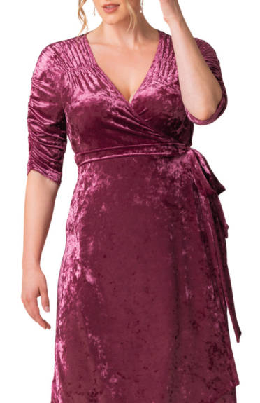 Kiyonna Cara Velvet Wrap Gown (Plus Size)