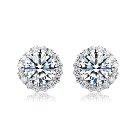 Rachel Glauber Elegant Round Stud Earrings with Colored Cubic Zirconia