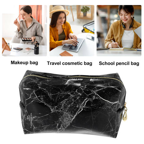 Unique Bargains- Travel Waterproof PU Leather Makeup Bag Case