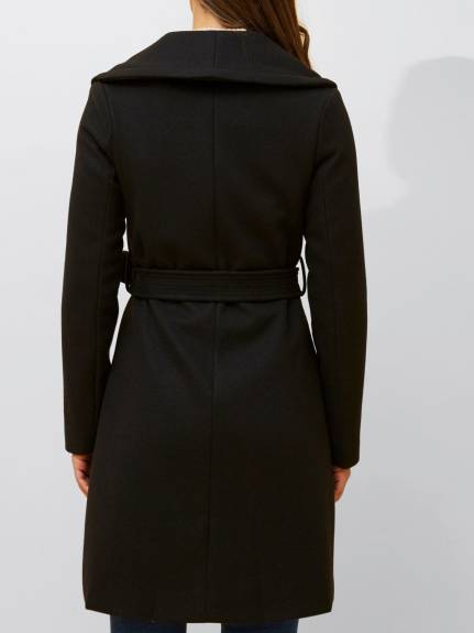 Annick - Hazel Coat Round Collar Belted Pockets