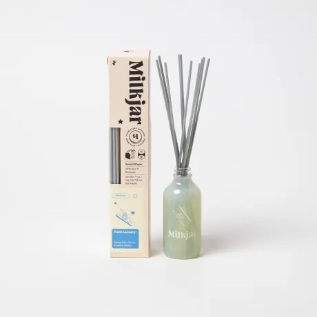 Milk Jar Fresh Laundry Reed Diffuser | Spring Rain, Cotton & Vanilla 4oz