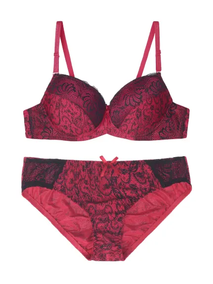 Allegra K- 2 Pieces Push-Up Underwire Bra Set