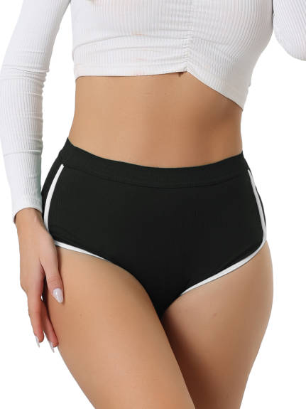 Allegra K- Low Waist Briefs Ribbed Full Coverage Panties