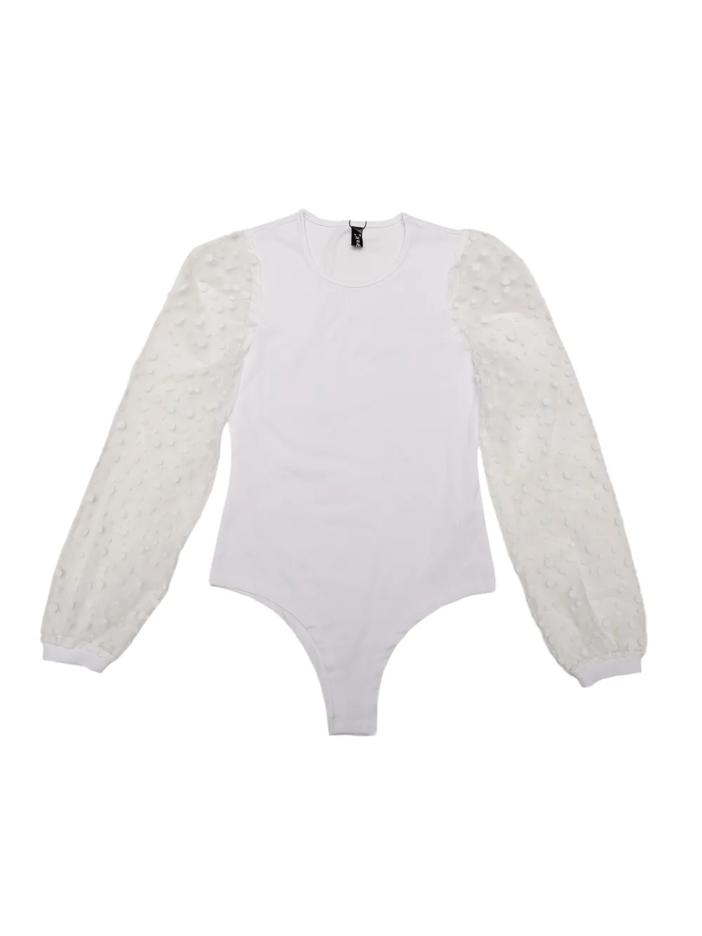 Allegra K - Long Sleeve Mesh Panel Bodysuit