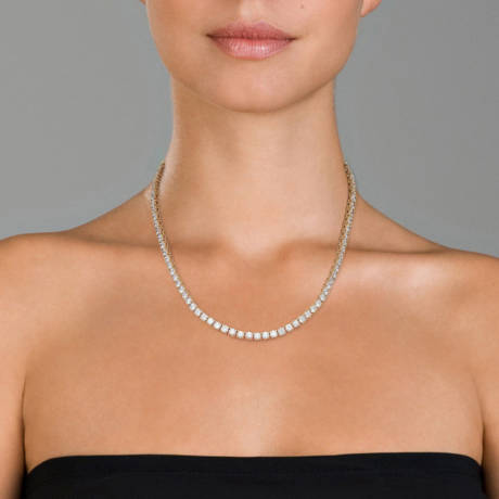 Rachel Glauber 4mm Tennis Necklace with Clear Cubic Zirconia