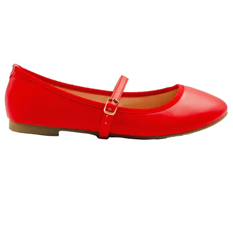 Where's That From - Womens/Ladies Josie Faux Leather Straps Ballerina Flats