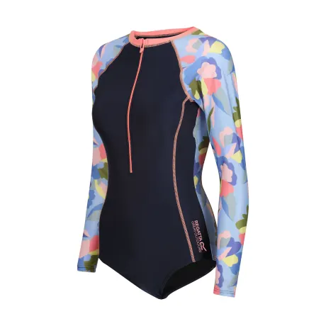 Regatta - Womens/Ladies Willowfield Abstract Floral Long-Sleeved One Piece Bathing Suit